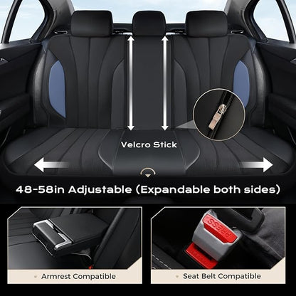 Coverado Car Seat Covers, Auto Car Seat Covers 5 Seats, Mesh Breathable Blue Seat Protectors for Car, Driver Seat Covers Universal Fit for SUV, Truck, Vans, Sedan