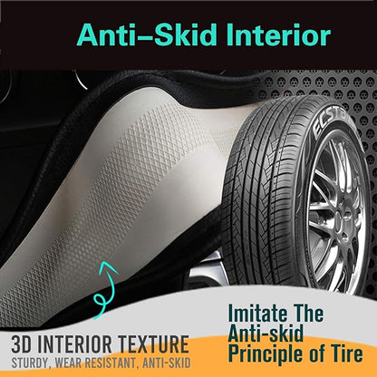PINCTROT D Shaped 14.5-15 Inch Steering Wheel Cover Great Grip with 3D Honeycomb Anti-Slip Design, Flat Bottom 14.5-15 Inch (Purple)