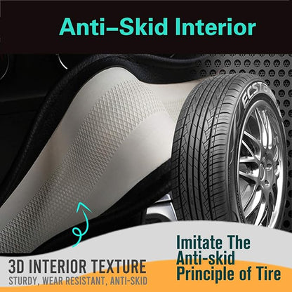 PINCTROT D Shaped 14.5-15 Inch Steering Wheel Cover Great Grip with 3D Honeycomb Anti-Slip Design, Flat Bottom 14.5-15 Inch (Wine Red)