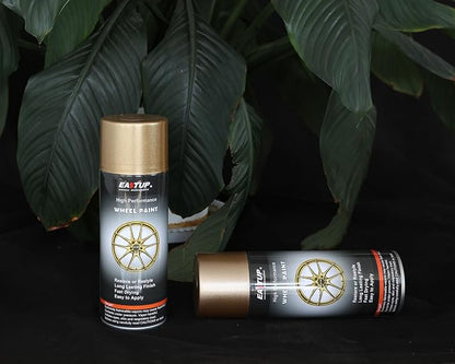 EASTUP Premium Flash Gold Metallic Acrylic Enamel Wheel Paint - Brilliant Finish, High Durability, Fade-resistant, Quick Drying Rim Coating Spray Paint.