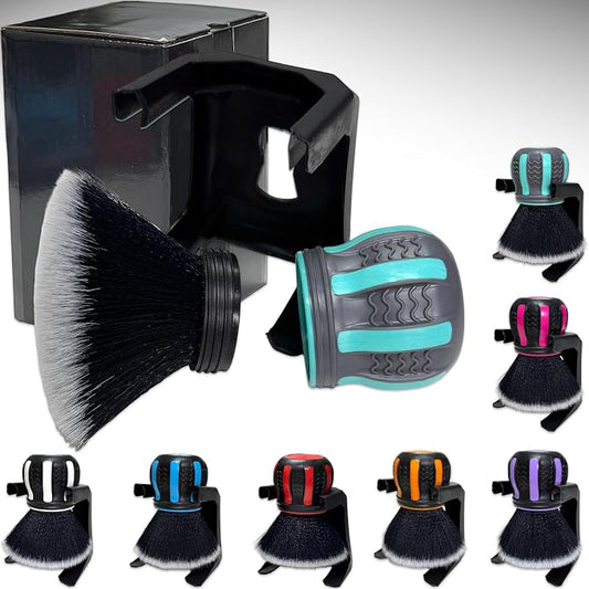 Ultra Soft Detailing Brush, Handle XL Brush - Ultra Soft Bristles, Multi-Color Handles, Removable Brush Heads, with Storage Rack, Covers Large Area Inside or Outside Vehicles(Green)