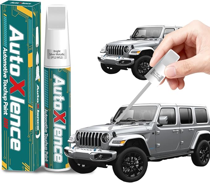 Bright Silver Metallic(PS2/WS2) Touch Up Paint Compatible with Jeep Car Paint Pen Scratch Repair Automotive Scratch Remover Fix Exact Color Match