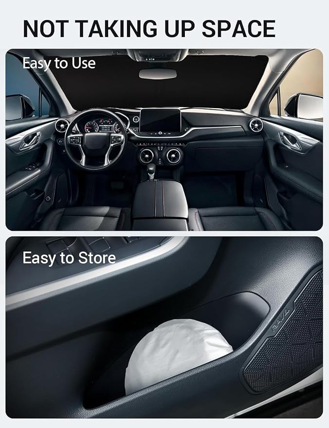 Proadsy Windshield Sun Shade for Chevrolet Blazer 2019–2025 2026 Foldable Front Sunshade Protector Sun Visor Blocks UV Rays Keep Car Cooler