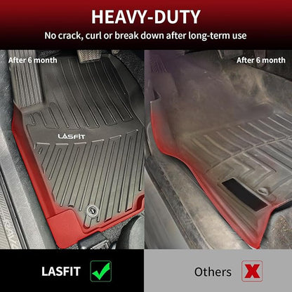 LASFIT Floor Mats for Toyota RAV4 2013-2018(Not Fit Hybrid) All Weather TPE Mats Custom Fit Floor Liner for Toyota RAV 4 LE/XLE/SE/Limited/Adventure Front and Rear 2 Row Car Mats,Black