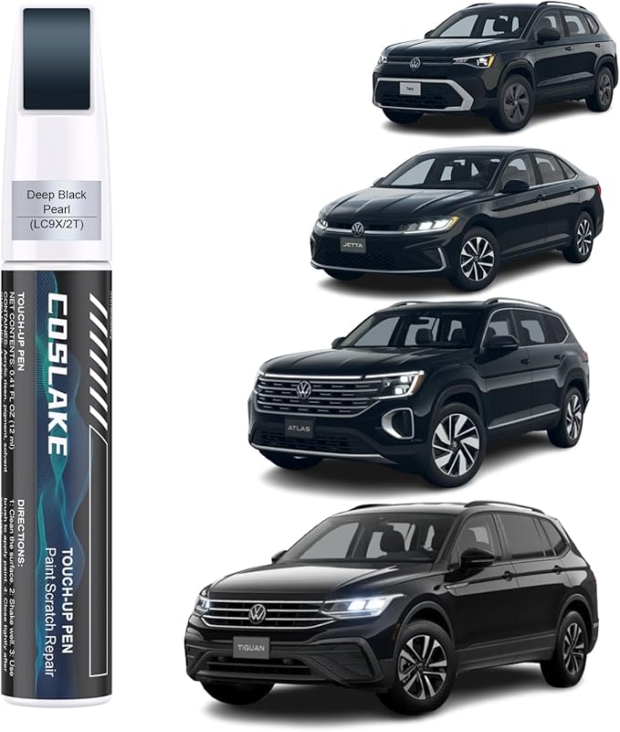 Car Touch Up Paint(Deep Black Pearl(LC9X/2T)) for Volkswagen, Car Paint Scratch Repair Kit, Quick & Easy Solution to Repair, 2 in 1 Scratch Remover Pen with 2PCS Disposable Micro Applicators