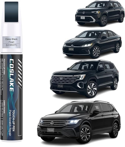 Car Touch Up Paint(Deep Black Pearl(LC9X/2T)) for Volkswagen, Car Paint Scratch Repair Kit, Quick & Easy Solution to Repair, 2 in 1 Scratch Remover Pen with 2PCS Disposable Micro Applicators