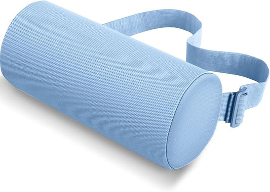 Lumbar Roll Support Pillow for Office Chair, Car, Gaming Chair, Memory Foam Back Cushion with Washable Cover for Relieving Back Pain & Improving Posture,Light Blue