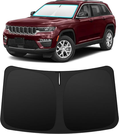 INSAUTO Custom Fit Windshield Sun Shade Accessories for Jeep Grand Cherokee/Grand Cherokee L 2011-2026, Foldable Front Window Sunshade, UV & Heat Reflector, Keeps Interior Cool, Includes Storage Bag
