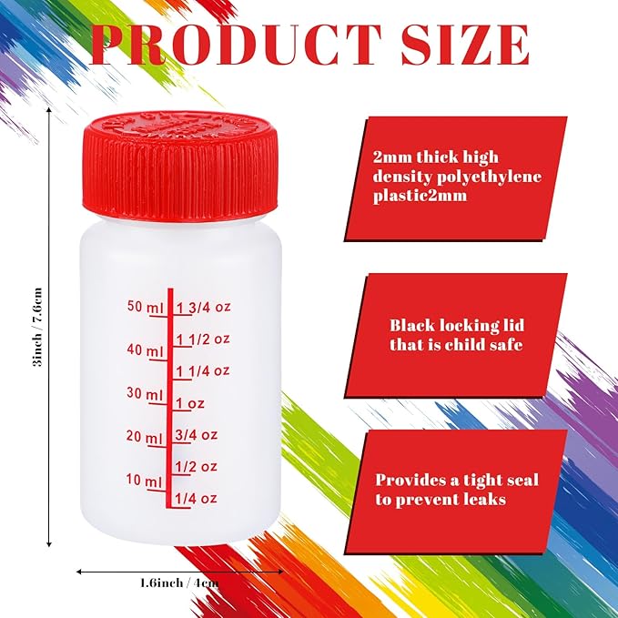 Mumufy 180 Pcs Touch up Paint Bottles with Brush and Lid Empty Touch up Bottle with Mixing Balls 2 oz Fluid Capacity Leftover Paint Container for Car Scratches Repair (Red)