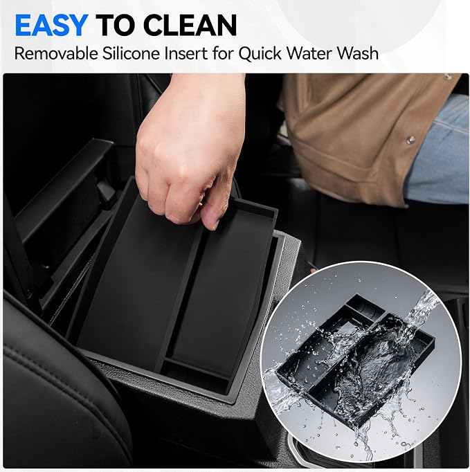 ELECFRESH 6PCS Set Center Console Organizer Tray for 2026 2025 2024 Toyota Tacoma Gen 4th Accessories, Glove Box Organizer Armrest Hidden Storage Box, Front & Rear Cup Holder with Insert Divider