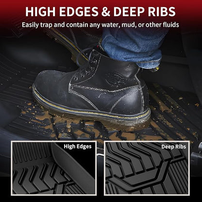 LASFIT Floor Mats for Nissan Rogue 2021-2026 (Not Fit Rogue Sport), Custom Fit All Weather Protection Durable TPE Floor Liners for Nissan Rogue S/SV/SL/Platinum 2021-2026 1st & 2nd Row Car Mats, Black