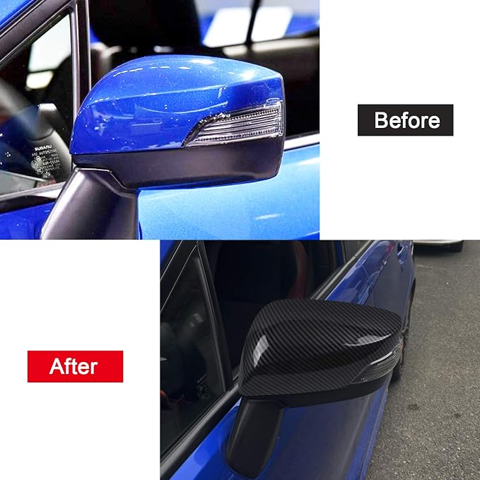 HIGH FLYING Carbon Grain Car Review Side Mirror Cap Cover ABS for Subaru WRX STI 2015-2021 (Only Fit STI)