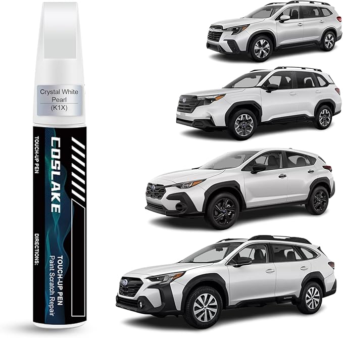Car Touch Up Paint(Crystal White Pearl(K1X)) for SUBARU, Car Paint Scratch Repair Kit, Quick & Easy Solution to Repair, 2 in 1 Scratch Remover Pen with Color-Matched