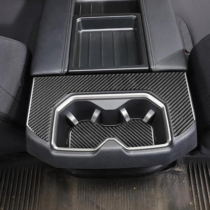 NVCNX Real Premium Carbon Fiber for Toyota Tundra 2022-2026 / Sequoia 2023-2026 2024 2025 Truck Pickup SUV Center Console Armrest Cup Holder Cover Interior Trim Accessories Overlay Sticker Decal 2PCs