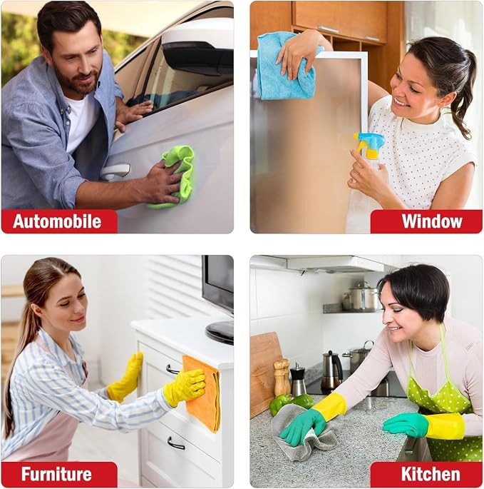 AIDEA Microfiber Cleaning Cloth 5 Pack, Microfiber Towels for Cars, Soft & Absorbent Cleaning Rags, Premium Lint Free Shop Towels for House, Kitchen, Car, 12inx16in