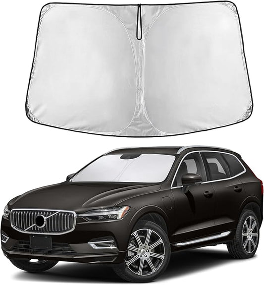 EcoNour Windshield Sunshade Compatible for Volvo XC60 2018-2024 2025 2026, Sun Visor for Front Windshield & Window Sun Shade Cover, UV Heat Blocker & Protector, Car Accessories