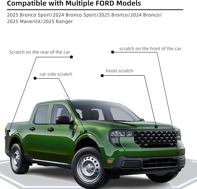 Eruption Green Metallic(FA/M7476) Car Paint Touch Up Pen for Ford, 2-In-1 Color Accurate Touch Up Car Scratch Repair Paint Exact Match Ford Series Automotive Scratch Remover for Nicks & Chips Repair