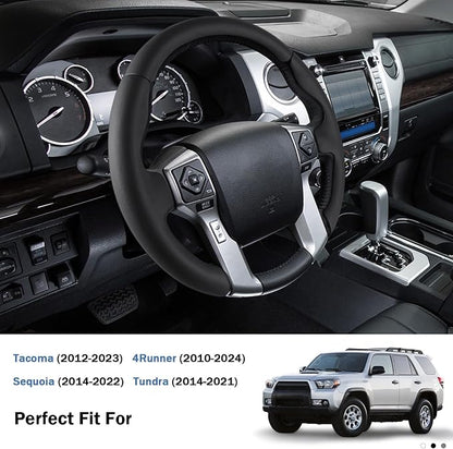 Fit for Tacoma(2012-2023) Steering Wheel Cover, Steering Wheel Cover for Toyota 4Runner(2010-2024) Tundra(2014-2021) Sequoia(2014-2022) Accessories (Black)