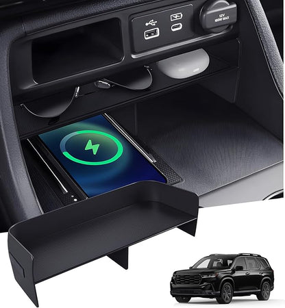 Center Console Organizer for Honda Pilot 2026 2025 2024 2023 & Passport 2026 Interior Accessories, Armrest Storage Box Insert Tray Secondary Divider for 2023-2026 Pilot & 2026 Passport, Black