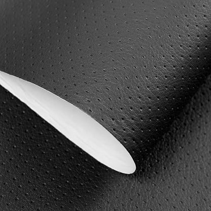 JuCheng Leather Repair Patch 8x79 Black, Breathable Perforated Adhesive Self-Adhesive Repair Patch, Furniture Couch Car Seats Office Chairs Sofa Repair Patch Refurbished Patch (Black, 8x79inch)