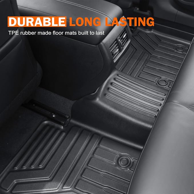 KUST Custom Fit Floor Mats for Chevy Equinox/GMC Terrain 2018-2024 (No for EV), All Weather TPE Rubber Car Mats for Equinox Accessories Front Rear 2 Row Liners, High Edges Non-Slip