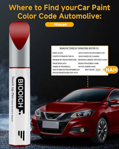 NAH Touch Up Paint Pen Exact Color Match Car Chip and Scratch Repair (for Nissan, Cayenne Red)