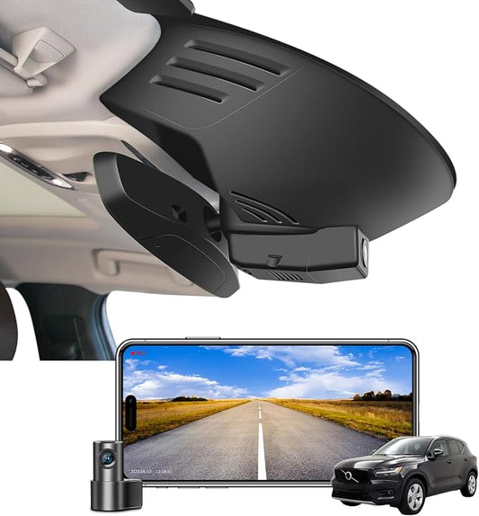 Front 4K & Rear 1080P Dash Cam Custom for Volvo XC40 2019-2022 (Model A),T4 T5 Accessories, UHD 2160P Video,WiFi & App,Integrated OEM Look,Easy to Install,G-Sensor,128GB Card