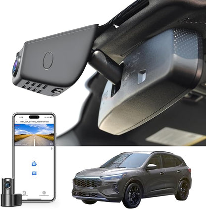 Mangoal Front 4K & Rear 1080p Dash Cam Custom for Ford Escape Gen4 2020 2021 2022 2023 2024 2025 2026, UHD 2160P Video, WiFi & App, GPS, 128GB Card