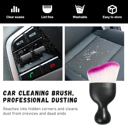 Ziciner 2 PCS Car Detailing Brush, Curved Soft Bristles Auto Removal Dust Collectors, Universal Vehicle Dashboard, Air Conditioner Vents etc Interior Cleaning Tool Accessories (White/Red)