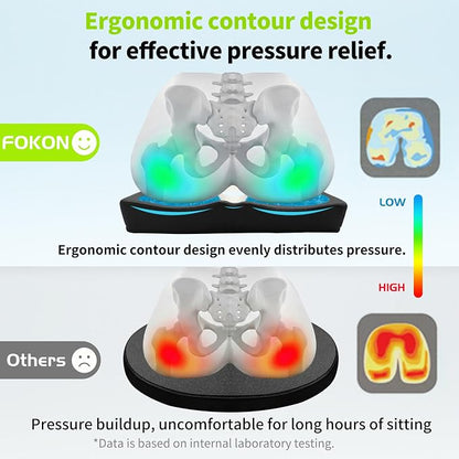 Gel Wheelchair Seat Cushion,Bed Sore Cushions for Butt,Gel Cushion for Pressure Relief,Donut Pillow for tailbone pain relief,Coccyx,hemorrhoid Pillow,Cushion for Office Chair18"Lx15"Wx3"H(BLACK)