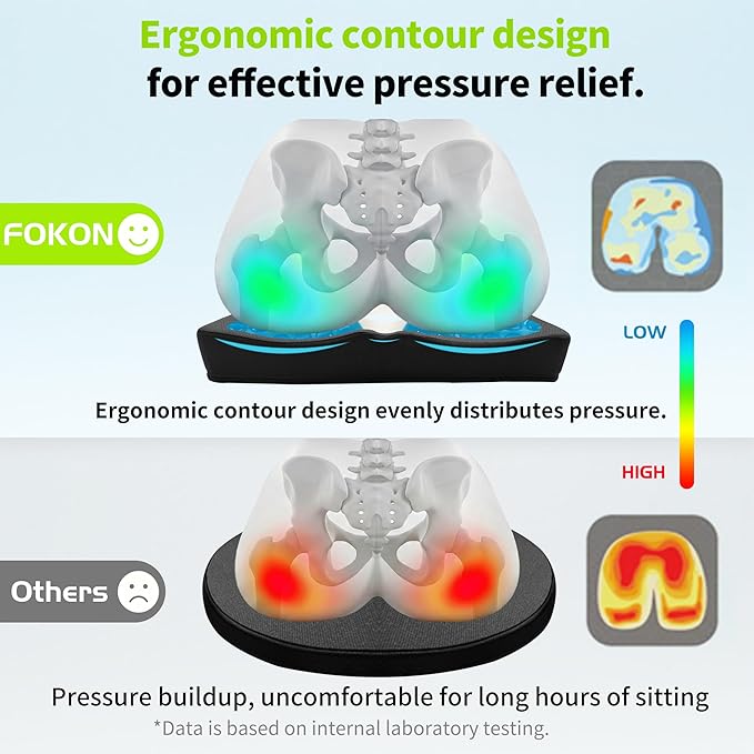 Gel Wheelchair Seat Cushion,Bed Sore Cushions for Butt,Gel Cushion for Pressure Relief,Donut Pillow for Tailbone Pain Relief,Sciatica,Coccyx,hemorrhoid Pillow,Cushion for Office Chair(Blue)