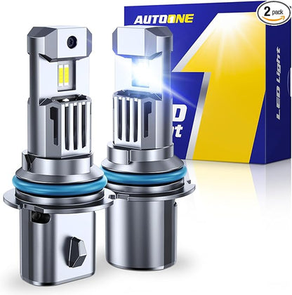 AUTOONE 9007 LED Bulbs, 40000LM HB5 Light Replacement 1:1 Halogen Size Fog Lights, Plug-N-Play, IP68 Waterproof