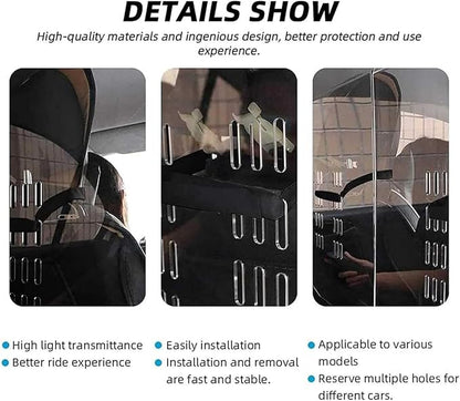 Car Taxi Partition Sneeze Guard, Transparent Plexiglass Barrier with Hook and Loop Strap Acrylic Partition Isolation Protective Shield