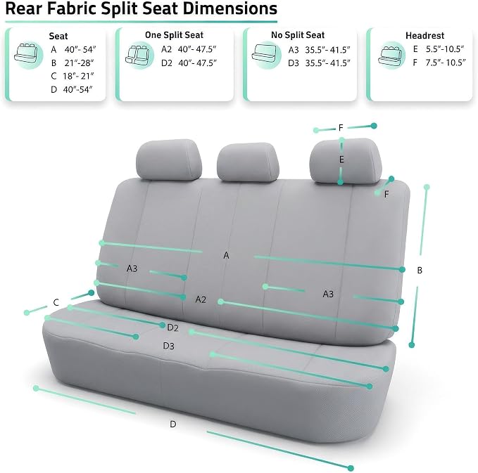 FH Group Automotive Car Seat Covers Rear Set Premium 3D Air Mesh Seat Covers, Airbag Compatible and Split Bench Cover Universal Fit Interior Accessories for Cars Trucks and SUVs - Burgundy
