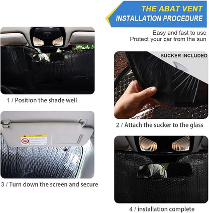 Red Eyes Windshield Sun Shade for Car Auto SUV Truck Foldable Front Window Sunshade Sun Visor Protector Block UV Rays Reflect Heat, 55" x 28"