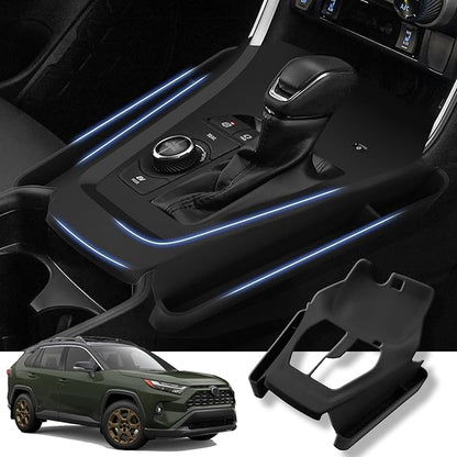 Autorder Silicone Center Console Organizer for 2019-2026 Toyota RAV4 Accessories Seat Gap Storage Box Soft Gear Shift Panel Trim Cover