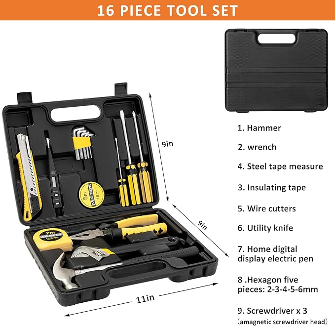 105 PCS Roadside Car Emergency Assistance Kit with Portable Air Compressor Jumper Cables