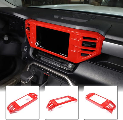Aunginsy Center Console Air Outlet Trim Cover Compatible with Toyota Tundra/Sequoia 2022-2026, ABS Air Conditioning A/C Vent Panel Large Frame Decorative Cover Protector Accessories, For 8-inch Screen