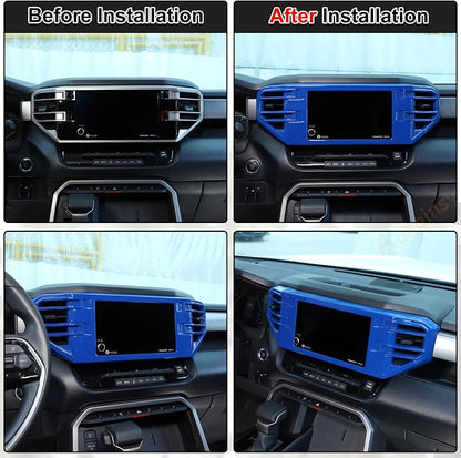 Aunginsy Center Console Air Outlet Trim Cover Compatible with Toyota Tundra/Sequoia 2022-2026, Air Conditioner A/C Vent Panel Large Frame Protective Cover Decorator ABS Accessories, for 8-inch Screen