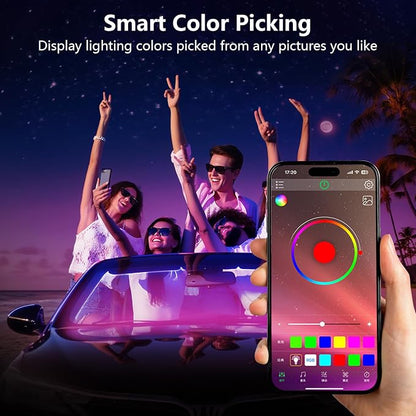 Car Led Lights Interior with Smart APP Control, Sync Music,DIY Mode,Multicolor Led Car Interior Light Kits,5V USB Led Lights for Cars, Trucks, SUVs