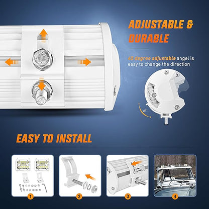 Nilight Marine LED Light Pods Navigation Lights 2PCS 4 Inch White Spot Flood Combo Ponton Boat Deck Dock Lighting for Night Fishing T-top Stern Yacht Port Sailboat Trucks Tractors