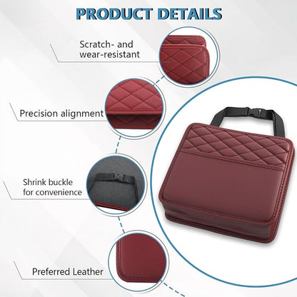 vvag Car Seat Back Organizer, PU Leather Hanging Storage Pocket with Large Capacity, Multipurpose Auto Travel Essentials Organizer for Backseat, Universal Fit for Most Cars SUVs Trucks