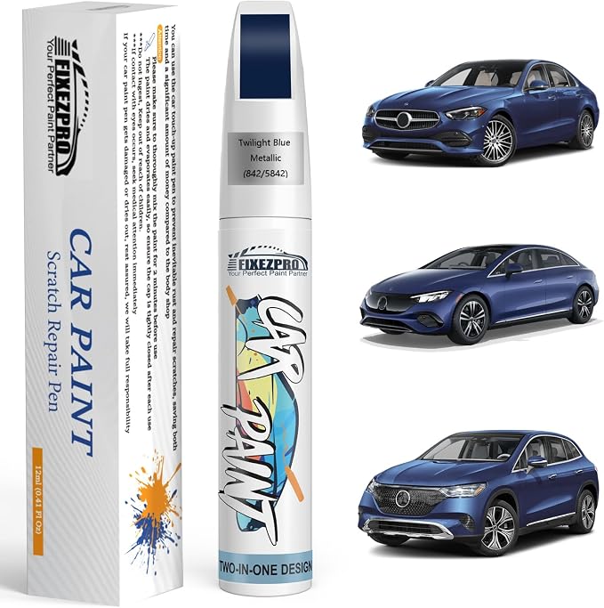 842/5842 Twilight Blue Metallic Car Touch Up Paint for Mercedes-Benz, Color Match Auto Paint Repair Pen,Professional Car Scratch Repair Remover Pen Quick & Easy to Use