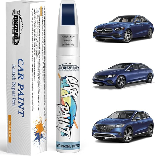842/5842 Twilight Blue Metallic Car Touch Up Paint for Mercedes-Benz, Color Match Auto Paint Repair Pen,Professional Car Scratch Repair Remover Pen Quick & Easy to Use