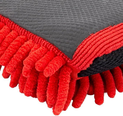Maxshine Universal Red Chenille Professional Detailing Clay Mitt - Ideal Wash Mitts for Car, SUV, Trucks, Boats, RV Washing - High Efficiency Detailing Wash Mitt - Auto Detailing Accessories