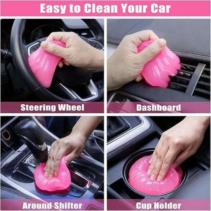 Windshield Cleaner Tool, 17Pcs Car Interior Detailing Kit, Detailing Brush, Towels, Duster, Car Cleaning Kit Interior for RVs, Truck, Trailer (Pink)