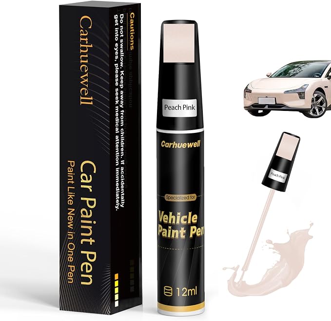 Pink Touch Up Paint for Cars, Auto Car Paint Touch Up Paint Pen for Deep Scratches, Car Scratch Repair Pen, Quick and Easy Solution to Repair Minor Automotive Scratches (Peach Pink)