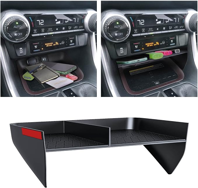 DIAMOOKY Upgraded Center Console Organizer Compatible with Toyota RAV4 2025 2024 2023 2022 2021 2020 2019 Interior Accessories, Gear Shift Storage Tray Secondary Box Insert Divider - 2pcs