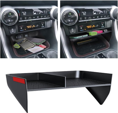 DIAMOOKY Upgraded Center Console Organizer Compatible with Toyota RAV4 2025 2024 2023 2022 2021 2020 2019 Interior Accessories, Gear Shift Storage Tray Secondary Box Insert Divider - 2pcs