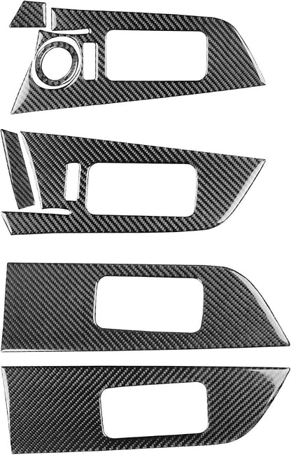 Premium Carbon Fiber Compatible with Ford Edge 2011-2014 2012 2013 SEL/Limited/SE/Sport Accessories Car Inner Door Pull Panel Set Cover Interior Trim Sticker Decal Black 7PCS